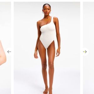 The Hot Shoulder One Piece from the Always Fits collection at Good American